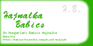 hajnalka babics business card